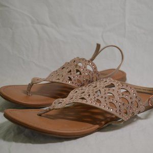 TIME AND TRU Women's Size 10 Blush Jewel Sandals
